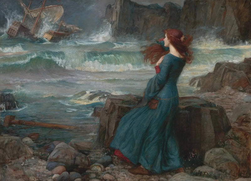 Miranda - Fırtına - John William Waterhouse