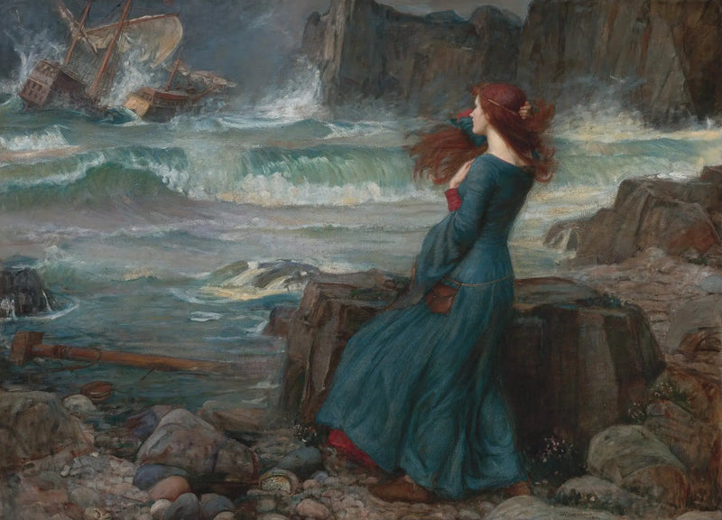 Miranda - Fırtına - John William Waterhouse