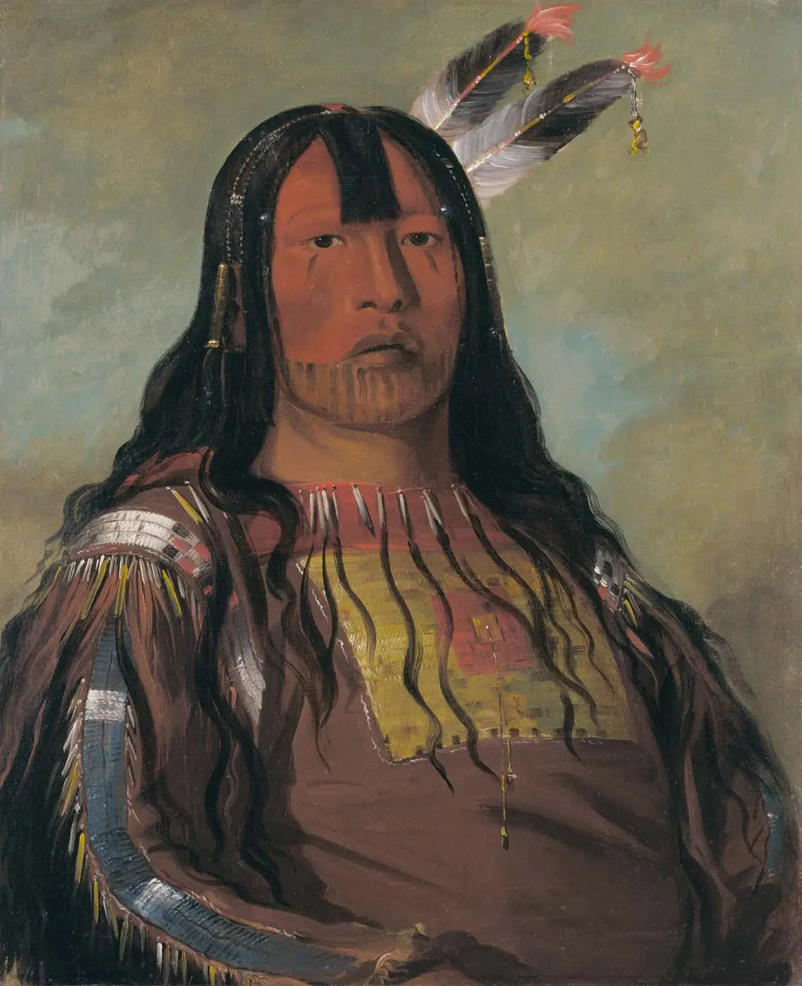 Mix-ke-móte-skin-na Corne de Fer un Guerrier - George Catlin - Alpha Reproduction