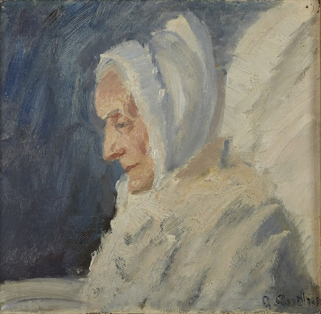 Beyaz giymiş Mme Brøndum - Anna Ancher