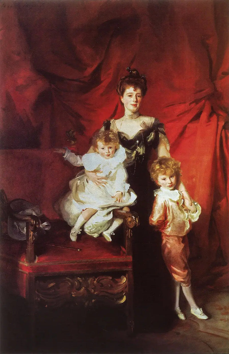 Madame Cazalet ve çocukları Edward ve Victor - John Singer Sargent