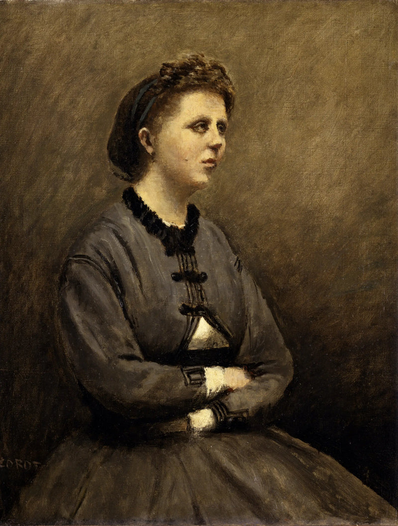 Mme de Larochenoire, ressamın eşi (Mme de Larochenoire, ressamın eşi) - Jean-Baptiste Camille Corot