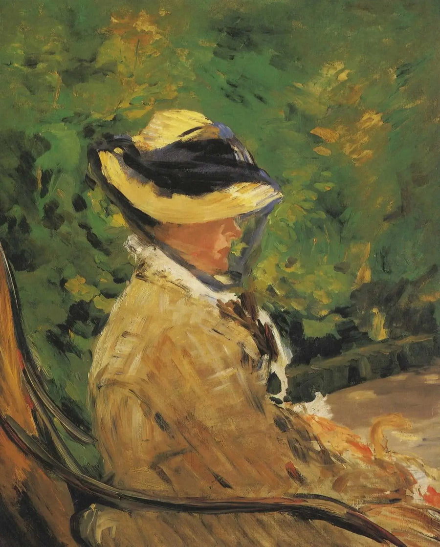 Mme Édouard Manet Bellevue Bahçesi'nde - Édouard Manet