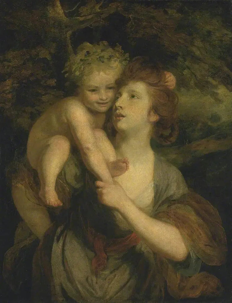 Mme Hartley Nymphe ve Genç Bacchus - Joshua Reynolds