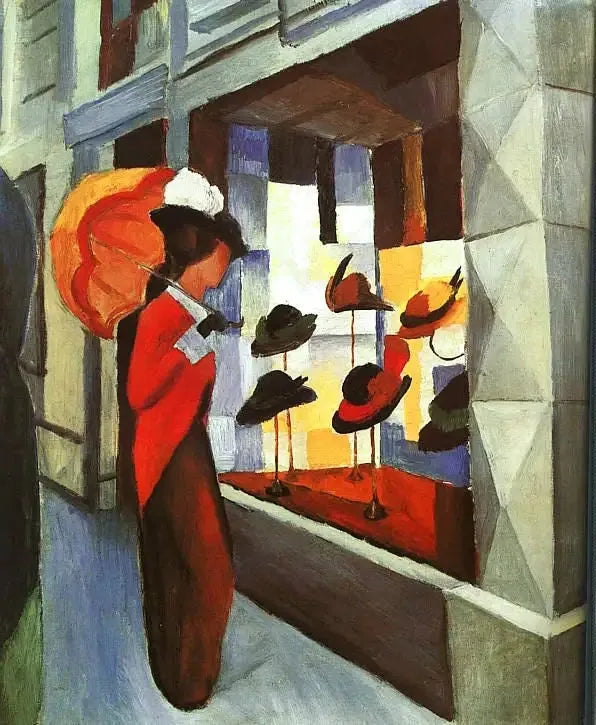 Moda: Şemsiye ile Modacı Dükkanının Önünde Kadın - August Macke