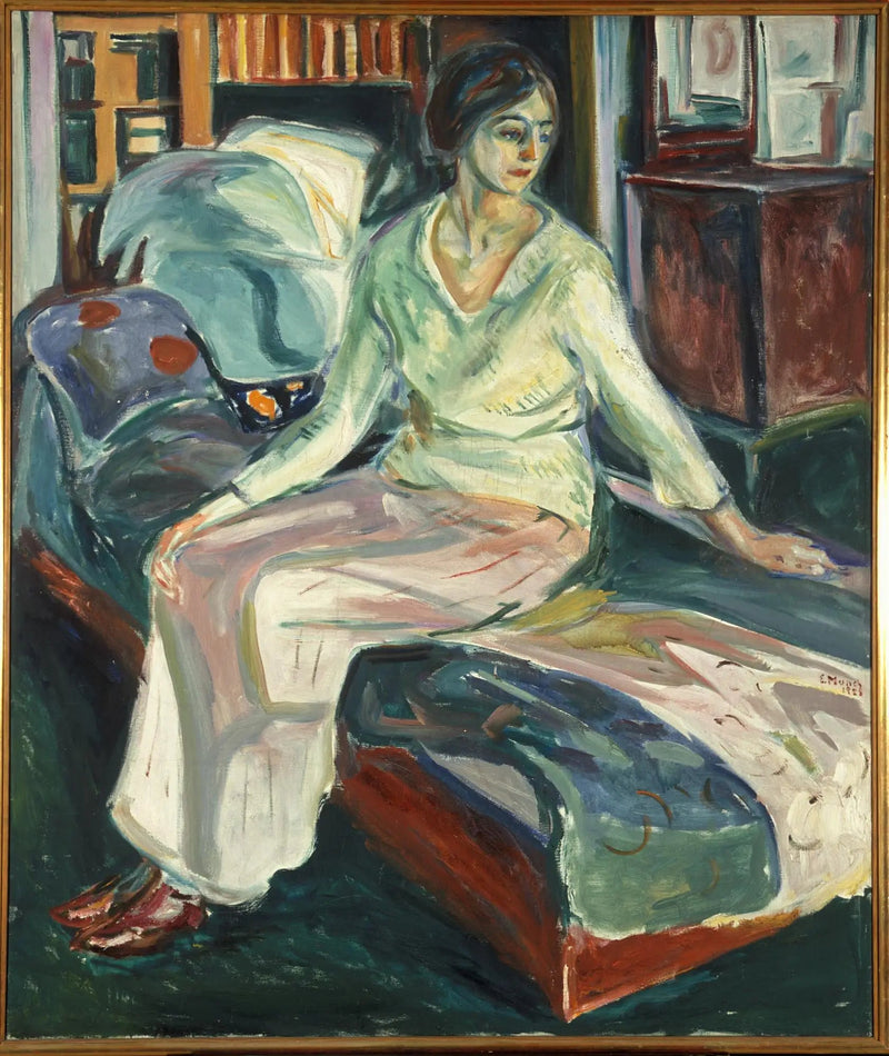 Kanepe üzerinde oturan model - Edvard Munch