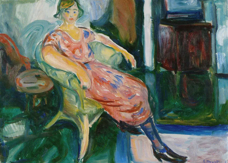Rattan sandalyedeki model - Edvard Munch
