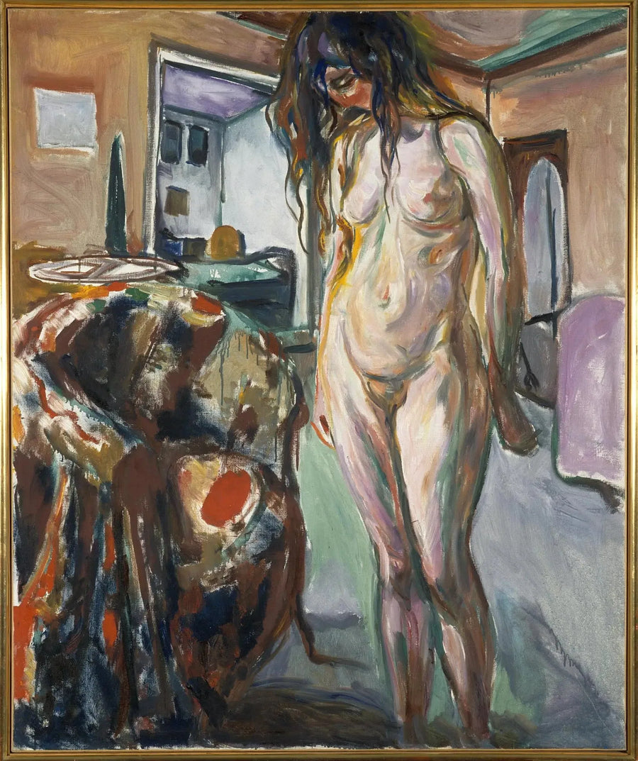 Hasır sandalyenin yanındaki model - Edvard Munch