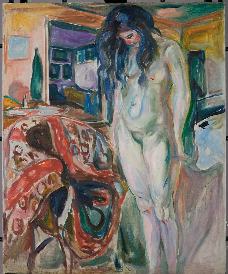 Hasır sandalyenin yanındaki model - Edvard Munch