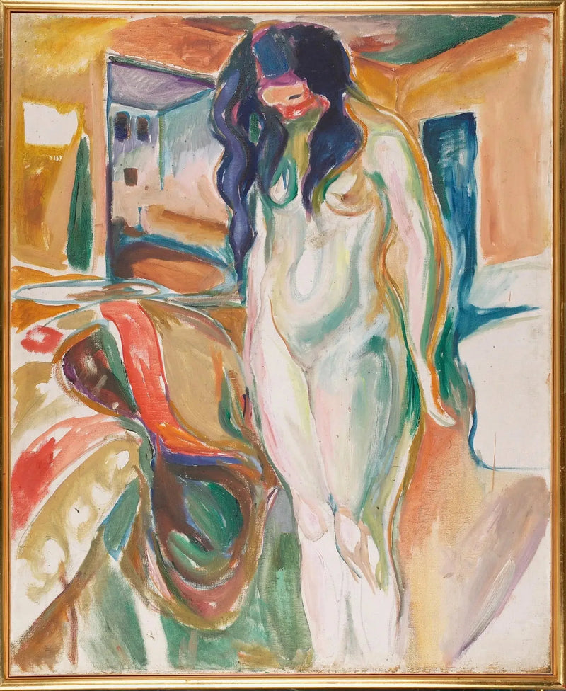 Hasır sandalyenin yanındaki model - Edvard Munch