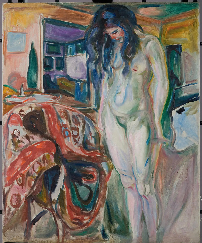 Hasır sandalyenin yanındaki model - Edvard Munch