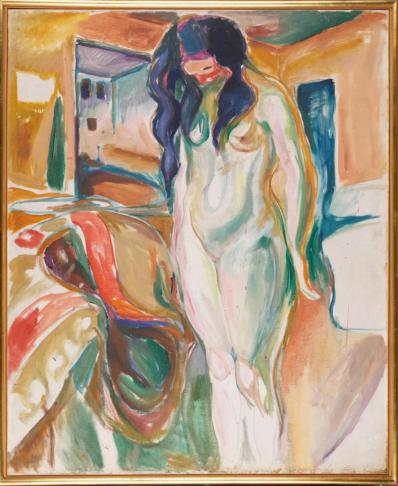 Hasır sandalyenin yanındaki model - Edvard Munch