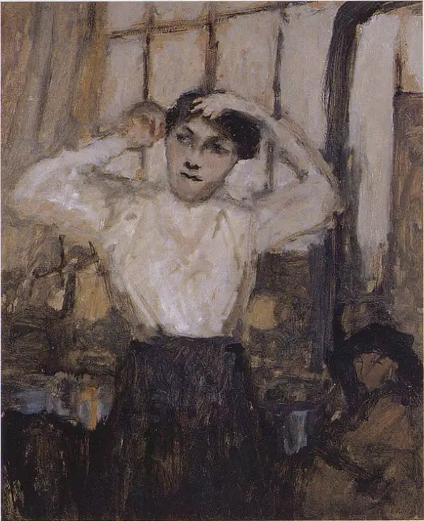 Modèle se coiffant dans l’atelier - Édouard Vuillard - Alpha Reproduction