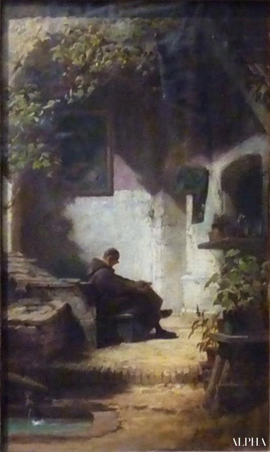 Moine (méditation) - Carl Spitzweg - Reproductions de tableaux et peintures haut de gamme