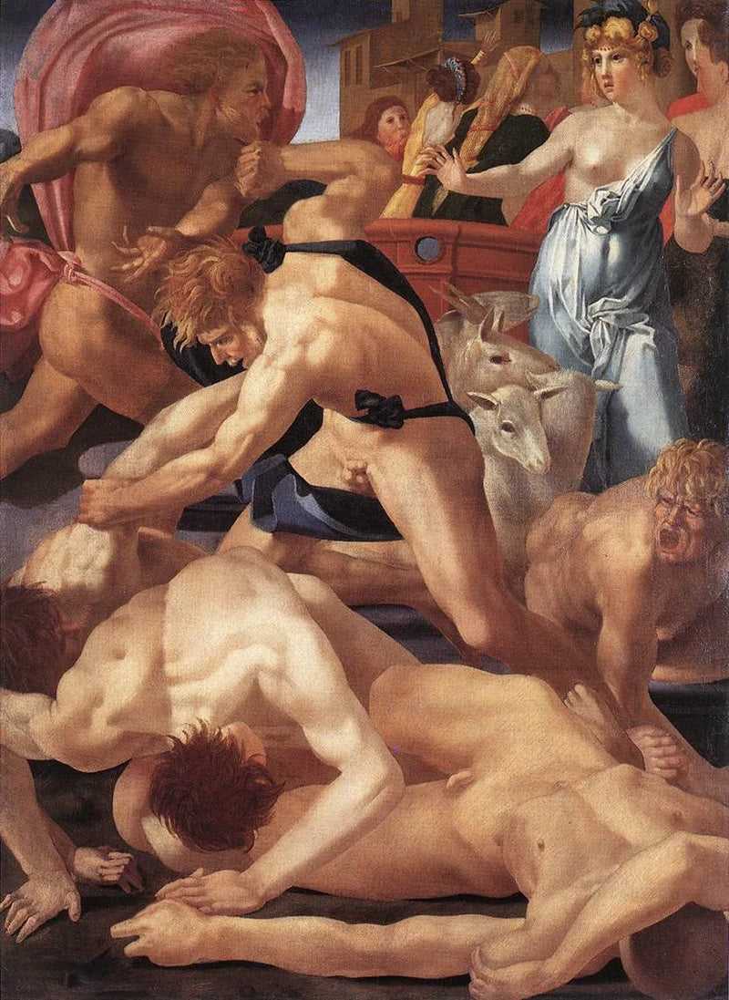 Musa, Jetro'nun kızlarını koruyor - Rosso Fiorentino