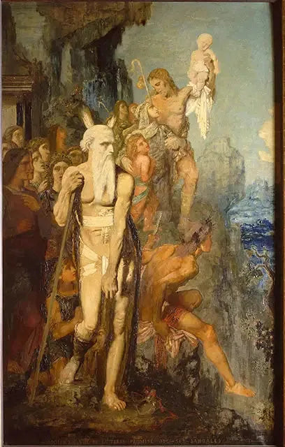 Musa, Vahiy Toprağı'na doğru, sandaletlerini çıkarıyor - Gustave Moreau
