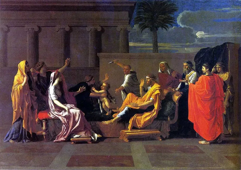 Nicolas Poussin - Firavun Taçını Çocuk Moses'un Ayaklarıyla Çiğniyor