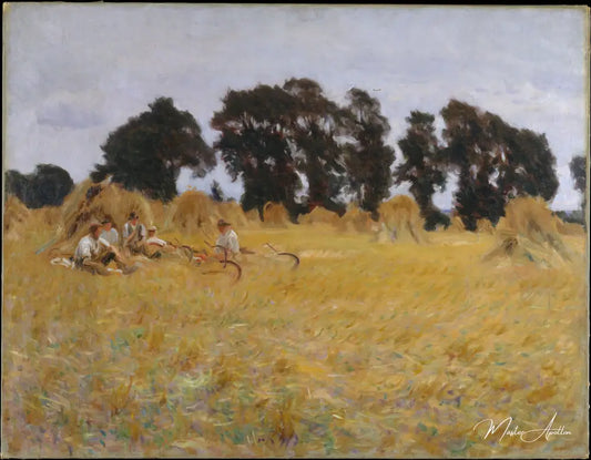 Moissonneurs se reposant dans un champ de blé - John Singer Sargent - Reproductions de tableaux et peintures haut de gamme