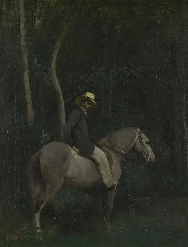 Monsieur Pivot üzerinde atlı - Jean-Baptiste Camille Corot