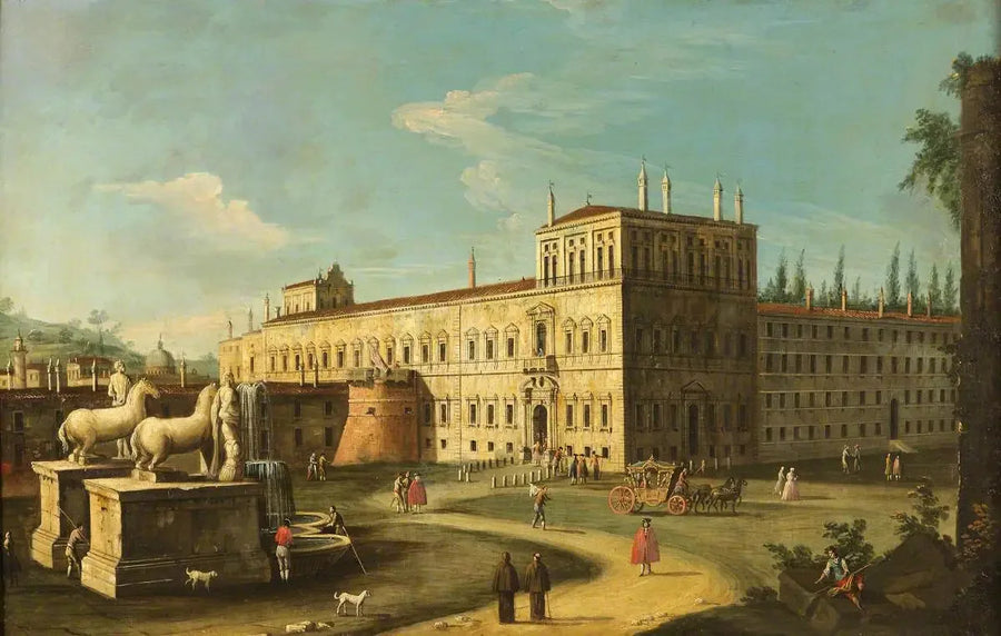 Monte Cavallo ve Quirinal Sarayı, Roma - Canaletto