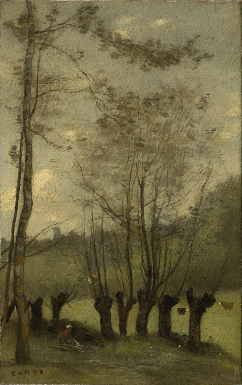 Montlhéry. Söğütlerle Çayır - Jean-Baptiste Camille Corot