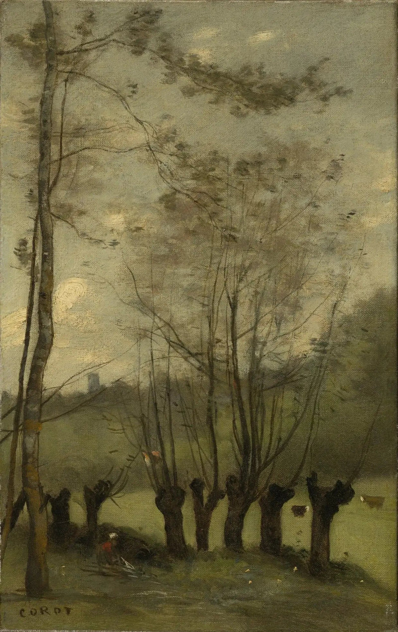 Montlhéry. Söğütlerle Çayır - Jean-Baptiste Camille Corot