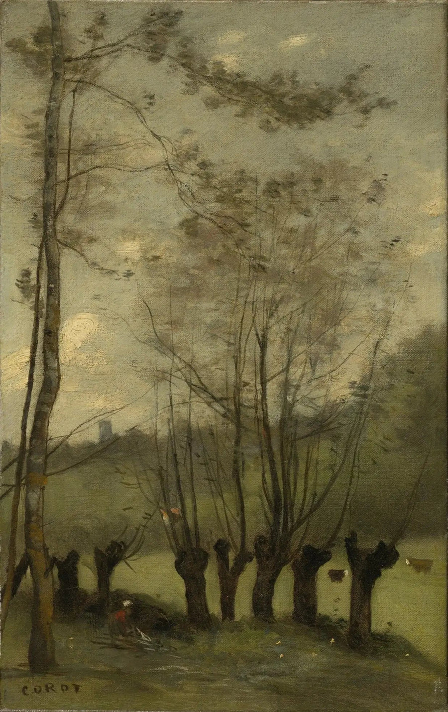 Montlhéry. Söğütlerle Çayır - Jean-Baptiste Camille Corot
