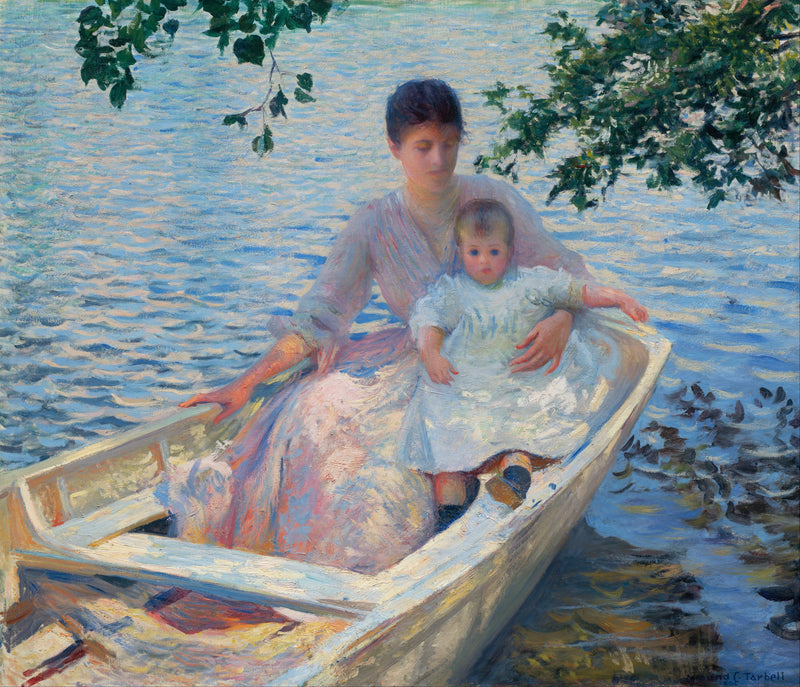 Anne ve Çocuk Tekne İçinde - Edmund Charles Tarbell