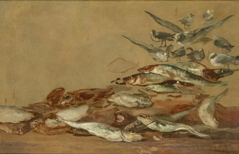 Martılar ve balıklar - Eugène Boudin