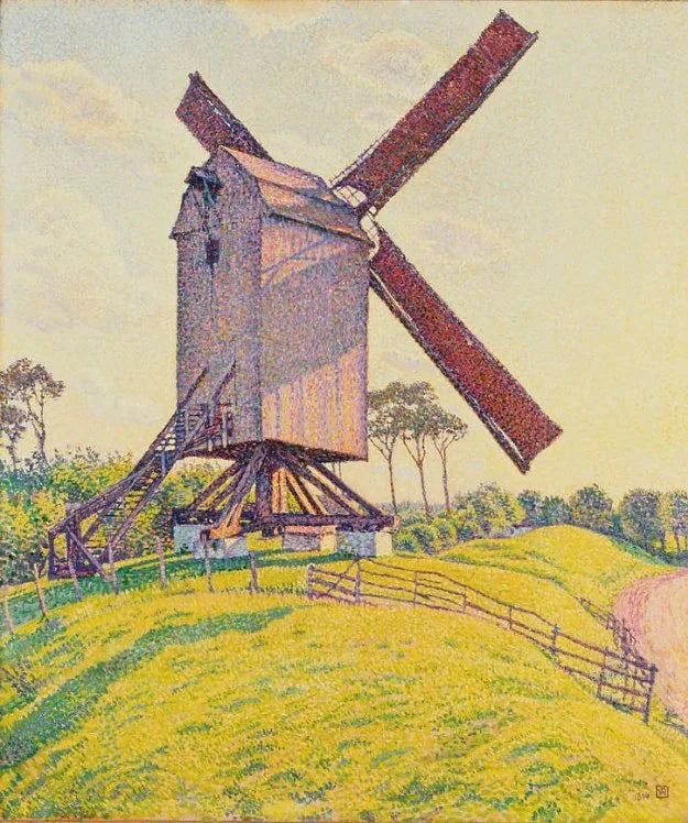 Knokke'deki Kalf Değirmeni veya Flandra'daki Rüzgar Değirmeni (Knokke'deki Kalf Değirmeni veya Flandra'daki Değirmen) - Théo van Rysselberghe