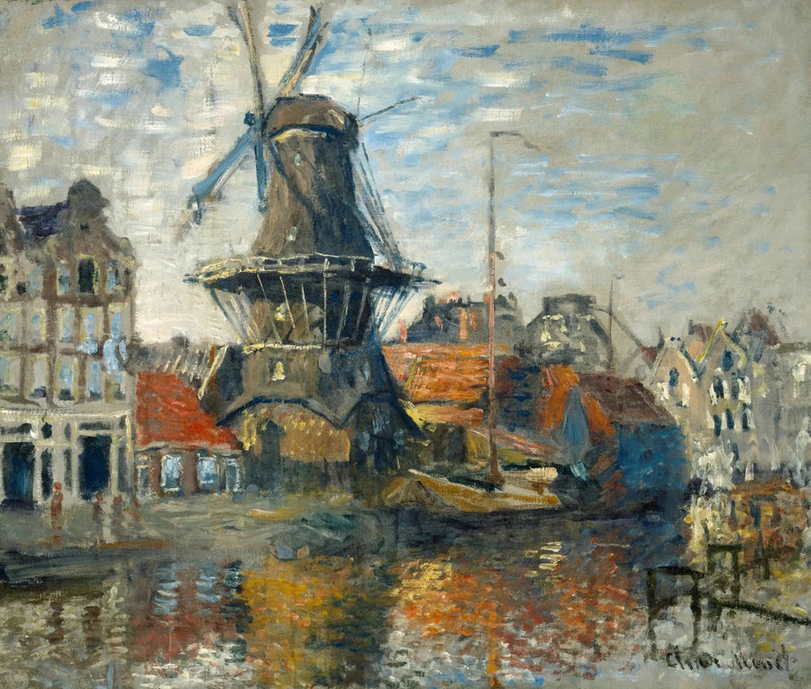 Amsterdam W302'deki Onbekende Gracht'taki Değirmen - Claude Monet