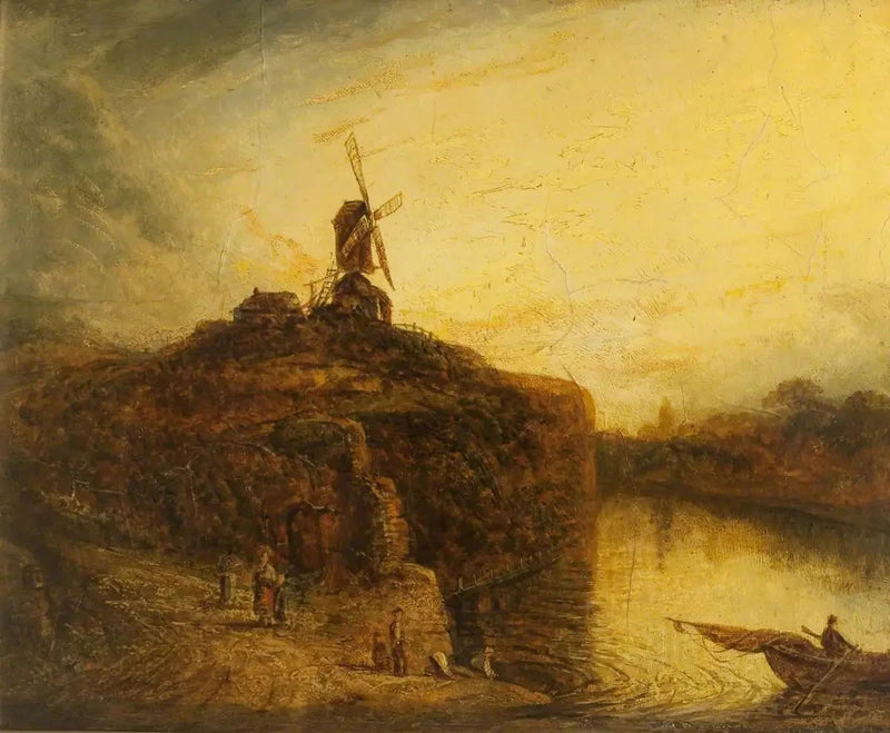 Rüzgar değirmeni ve nehir üzerinde - Rembrandt