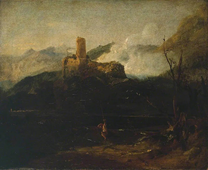 Dağ Manzarası ve Kale, Muhtemelen Martigny - J. M. W. Turner