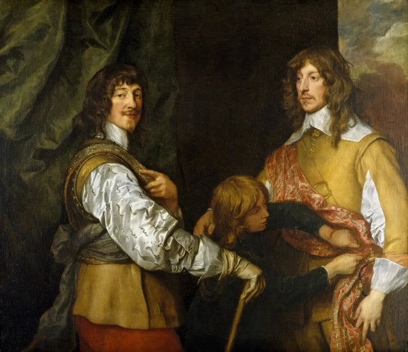 Mountjoy Blount, 1. Kontu Newport (1597-1665), Lord George Goring (1608-1657) ve bir sayfa - Antoine van Dyck