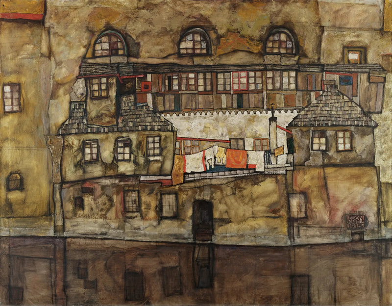 Nehir Üzerindeki Ev Duvarı - Egon Schiele