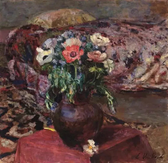 Myosotis ve anemonlar - Édouard Vuillard