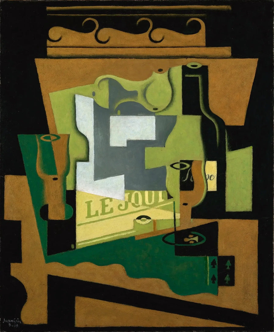 Bordeaux Şişesiyle Natürmort - Juan Gris