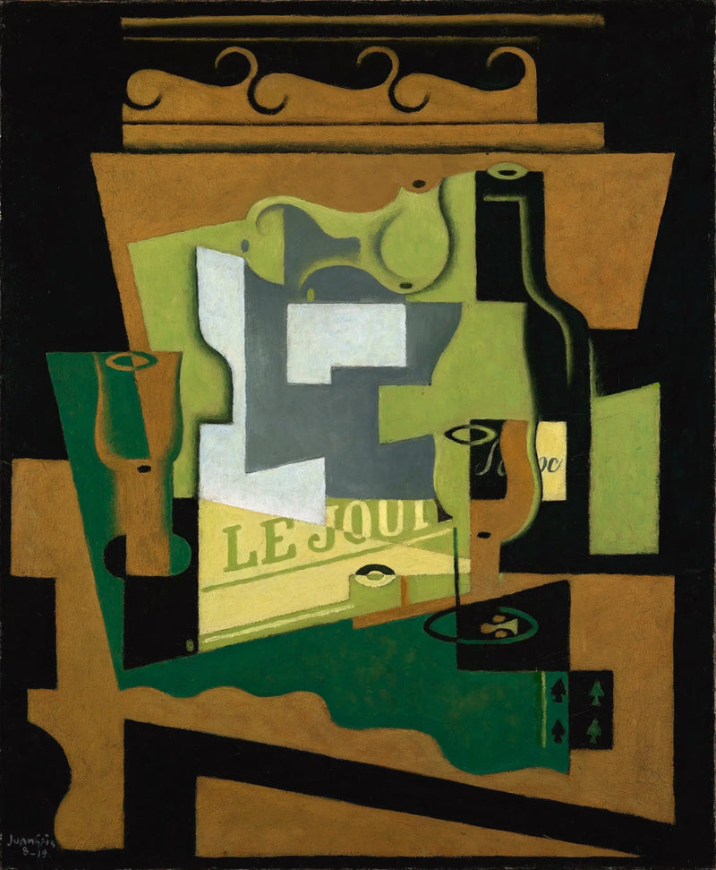 Bordeaux Şişesiyle Natürmort - Juan Gris