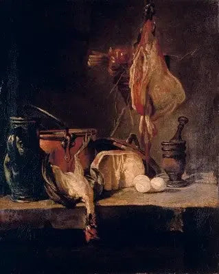 Doğa Manzarası, Yılanbalığı ve Soğan Sepeti - Jean Siméon Chardin