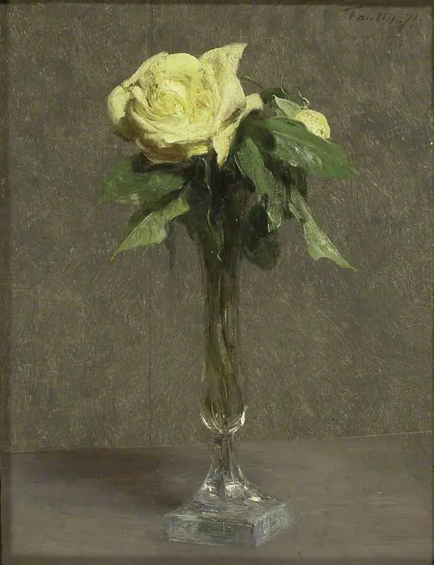 Sarı Gül Natürmort - Henri Fantin-Latour