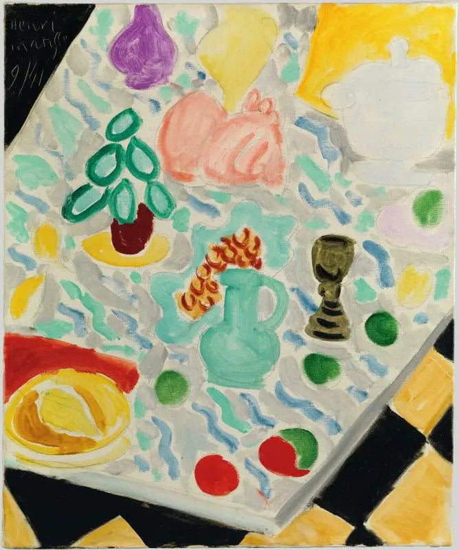 Nature morte à la table de marbre vert - Henri Matisse image 1 tableau peint à l’huile sur toile