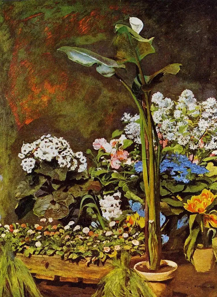 Natür Mort, Arum ve Çiçekler - Pierre-Auguste Renoir