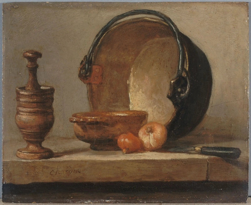 Bakır kazanlı natürmort - Jean Siméon Chardin
