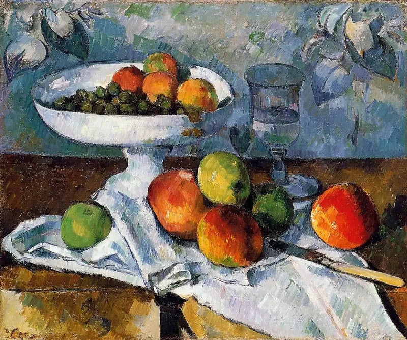 Kompotlukta Natürmort - Paul Cézanne