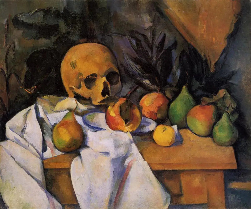 Kafatası ile Natürmort - Paul Cézanne