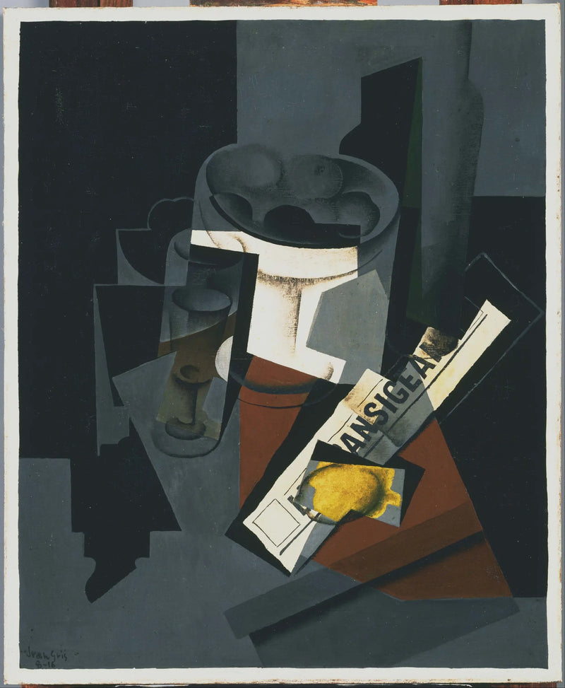 Tablo: Nature morte au journal - Juan Gris
