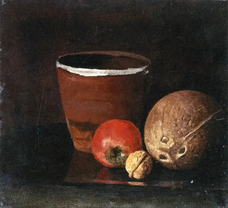 Saksıda, elmada, cevizde ve hindistancevizinde doğa ölüsü - Edvard Munch