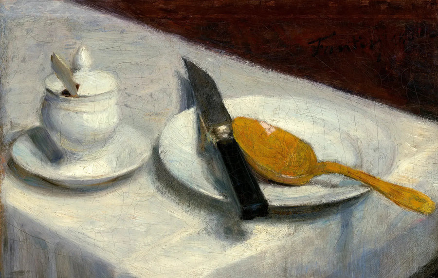 Natürmort sarımsak kavanozu ile - Henri Fantin-Latour