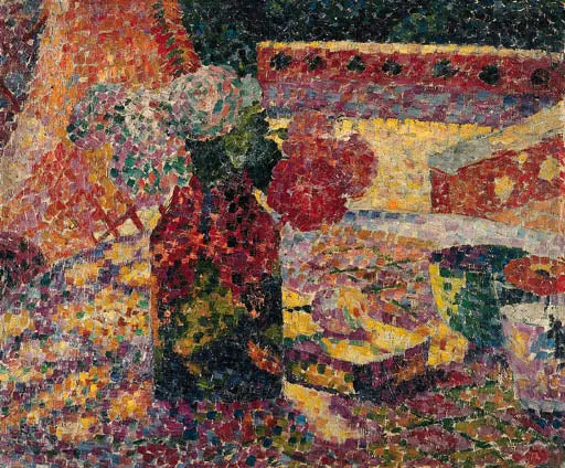 Çiçek Vazosu ile Natürmort - Robert Delaunay