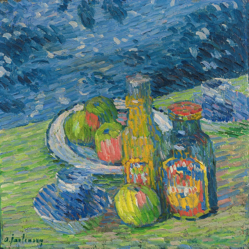 Beyaz Eşya ve Meyvelerle Natürmort - Alexej von Jawlensky